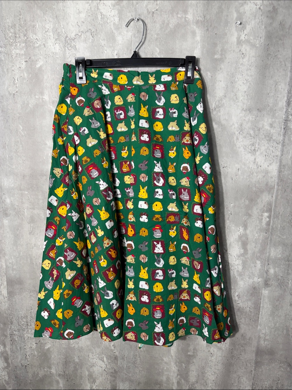 NWT TULIP B Gerbil hamster Green Animal Print A-Line Skirt